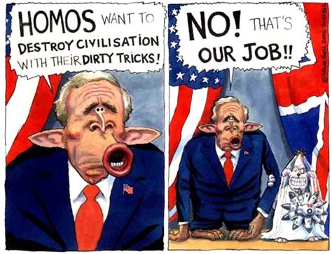 260204 George Bushs Stance On Gay Marriage Cartoons Uk