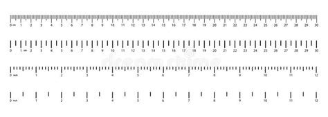Inch And Metric Rulers Centimeters And Inches Measurement Scale