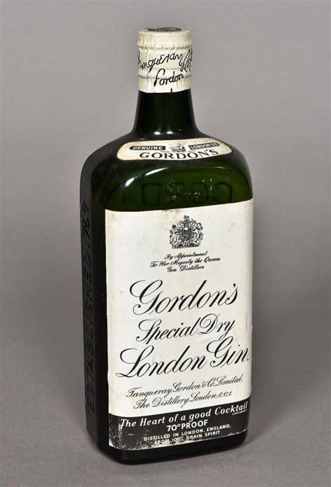 A Vintage Pre War Bottle Of Gordons Special Dry London Gin
