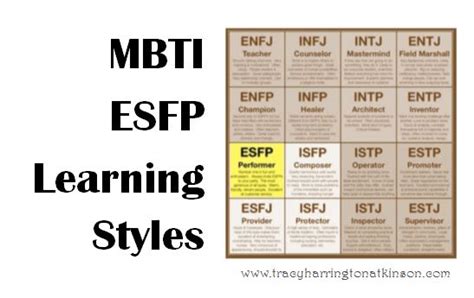 MBTI ESFP Extraversion Sensing Feeling Perceiving Learning Styles