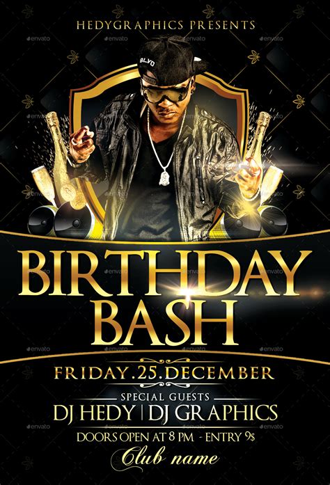 Birthday Bash Flyer Template By Hedygraphics Graphicriver