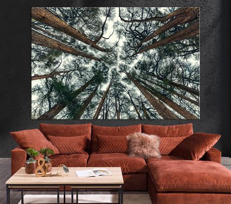 Trees Canvas Forest Wall Art Trees Nature Forest Print Cedar Forest