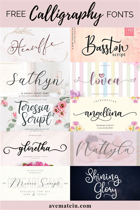 10 New Free Beautiful Calligraphy Fonts Part 4 Ave Mateiu