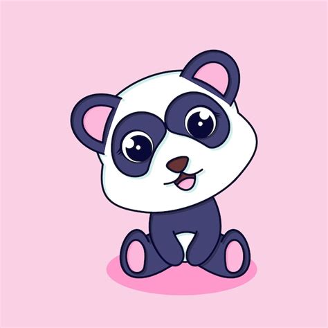 Premium Vector Cute Baby Panda Icon Illustrationflat Cartoon Style