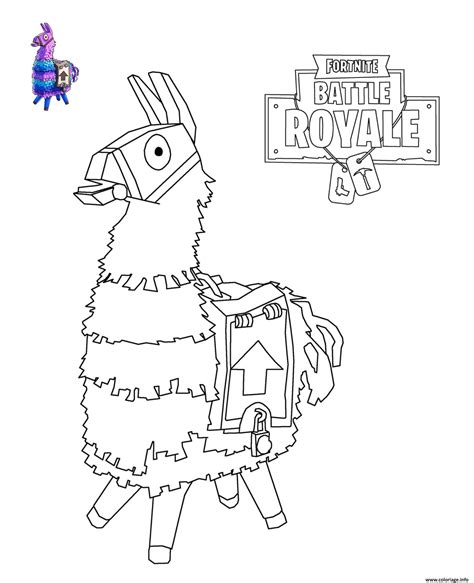Coloring pages fortnite week 6 challenges wooden rabbit. Coloriage Llama Fortnite dessin