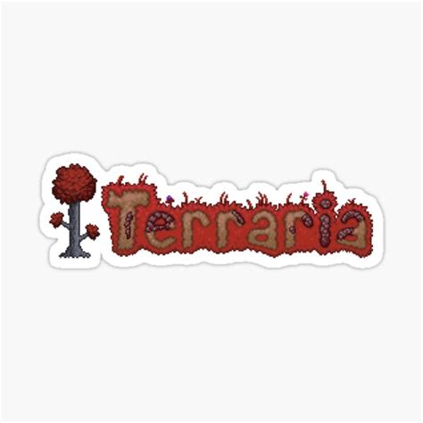 Terraria Logo Crimson Sticker For Sale By Jaront Redbubble
