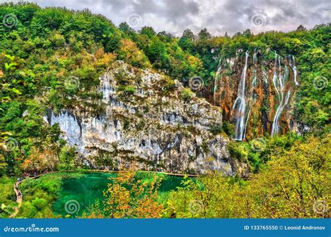 The Veliki Slap Waterfall In Plitvice Lakes National Park Croatia