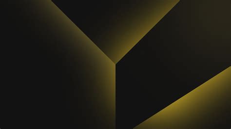 Shapes 4k Gradient Geometric Yellow Dark Background Black 4k Hd