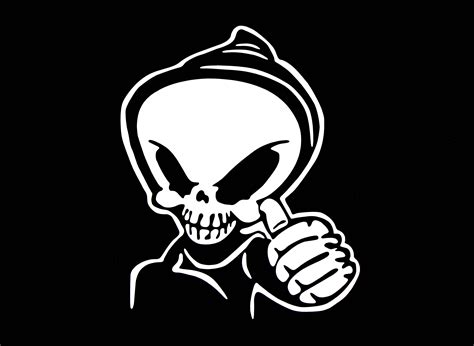 funny graphic decal auto car sticker skull provocateur skeleton extraterrestrial ebay