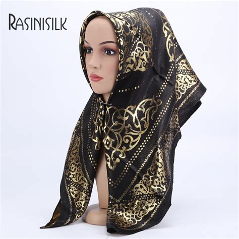 Pcs Can Pick Colors New Islamic Headscarf Jacquard Muslim Square Scarf Fashion Silk Scarf