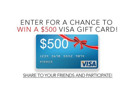 Contest Win A 500 Visa T Card