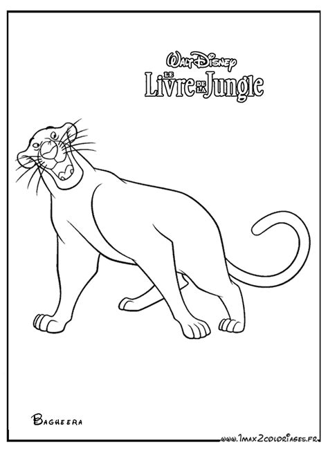 Coloriages Du Livre De La Jungle De Walt Disney Bagheera La Panthere