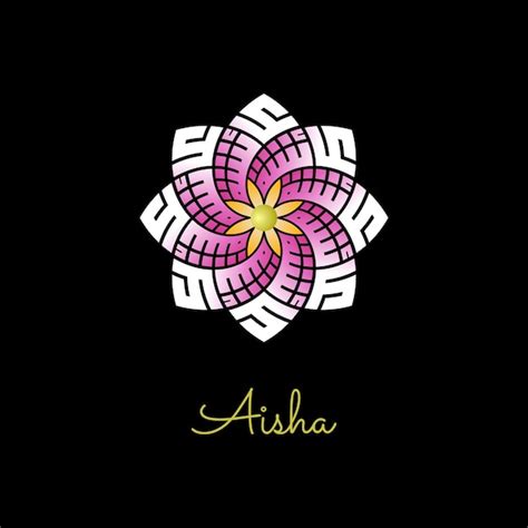Premium Vector Aisha Name In Flower Arabic Calligraphy Logo Vector
