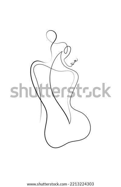 Nude Woman Face Abstract Silhouette Continuous Stock Vector Royalty Free Shutterstock