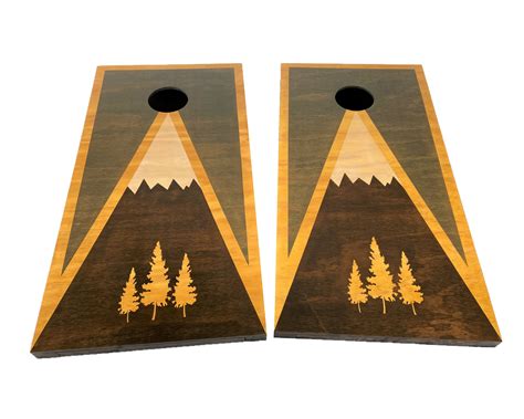 Mountain Cornhole Boards Custom Cornhole With Optional Etsy