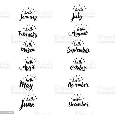 All Months In A Nice Font January February March April May June July
