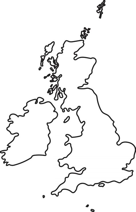 Doodle boceto de contorno a mano alzada del mapa de Gran Bretaña