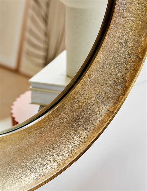 Antique Brass Round Mirrors Large Rose And Grey
