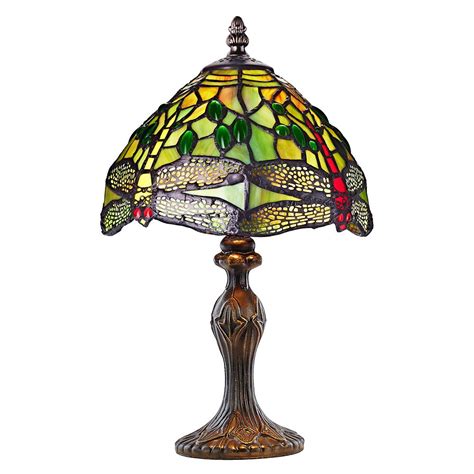 Hand Crafted Green Stained Glass Dragonfly Tiffany Lamp Happy Homewares