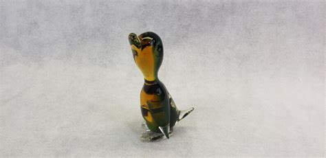Murano Glass Duck Figurine Sommerso Art Glass Duckling Etsy