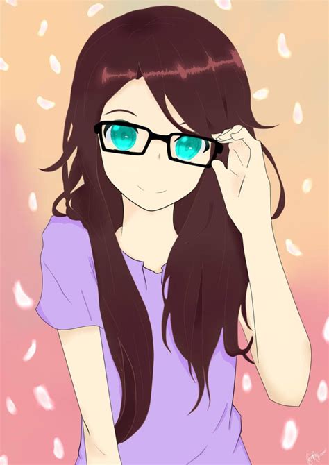 Anime Girl With Glasses Coloring Page Maxipx