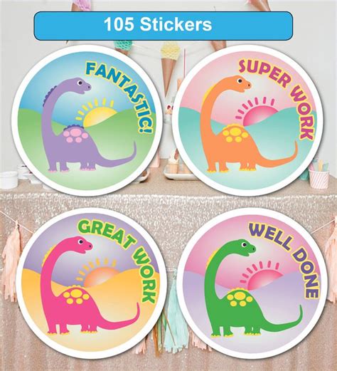 105 Personalised School Teachers Children Parents Dino Reward Sticker