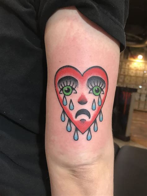 Crying Heart Done By Jon Modern Love Tattoo In Buffalo Ny