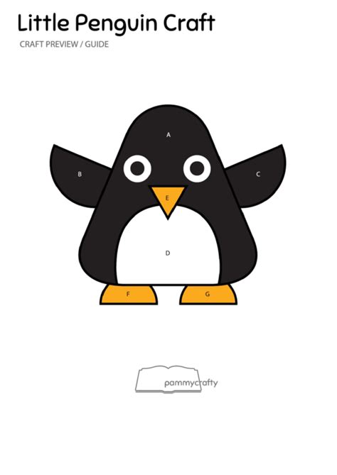 Little Penguin Craft Template printable pdf download