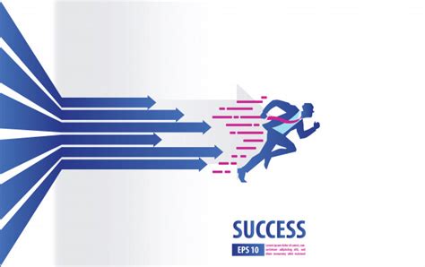 Business Arrows Concept With Businessman Running To