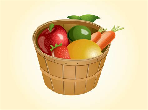 Fruit Basket Vector Art And Graphics
