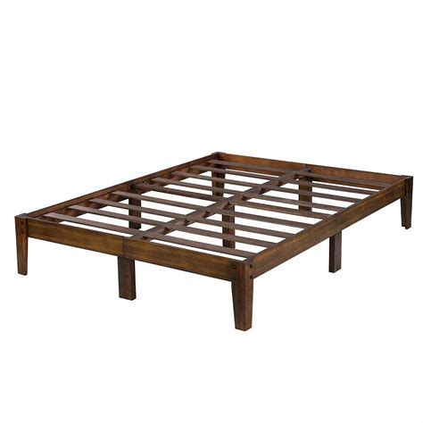 Full Size Solid Wood Platform Bed Frame In Brown Natural
