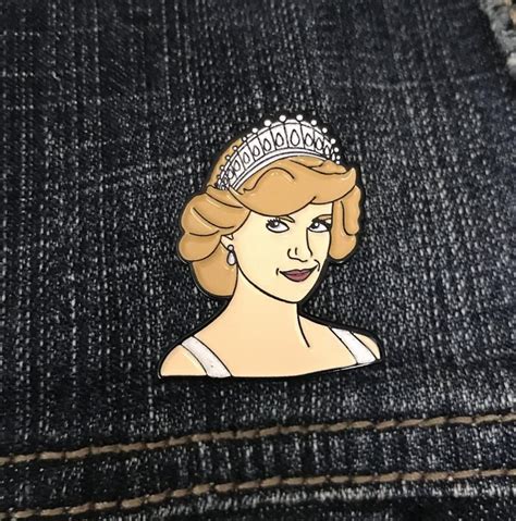 Princess Diana Soft Enamel Lapel Pin Brooch With Glitter Diana Etsy
