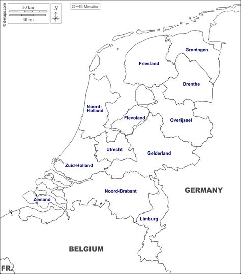 Netherlands free map, free blank map, free outline map, free base map