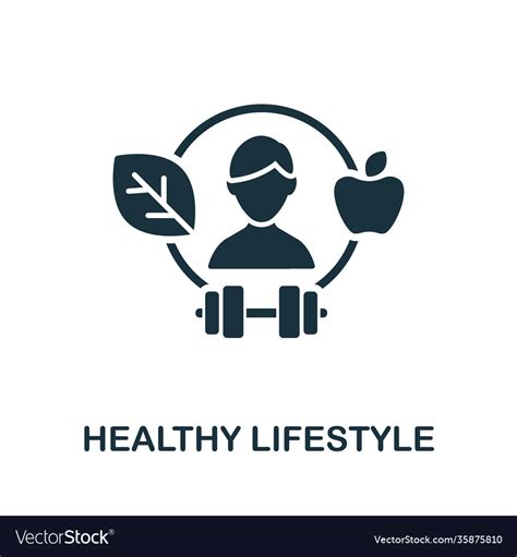 Healthy Lifestyle Icon Simple Line Element Vector Image