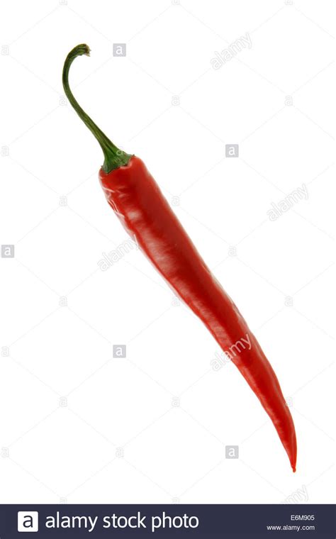 Red Hot Chili Pepper Isolated Over White Background Stock Photo Alamy
