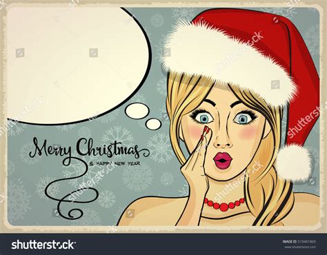 Customizable Beautiful Retro Christmas Card Sexy Stock Vector Royalty Free 519401869