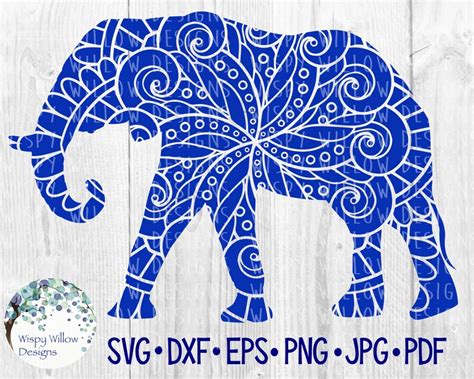 Elephant Mandala Svg Elephant Dxf Png Eps Digital Download Etsy