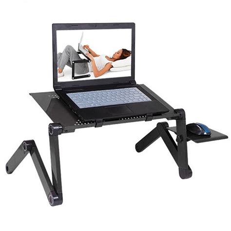Comkes laptop desk, adjustable laptop desk table 100% bamboo with usb cooling fan foldable breakfast serving bed tray w' tilting top drawer. Portable Foldable Adjustable Laptop Desk Computer Table ...