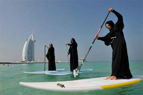 Only In Dubai Surfing In The Abayas Nothing Can Stop Them From
