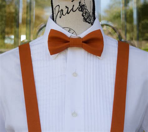Orange Bow Tie And Suspenders Burnt Orange Mr Bow Tie
