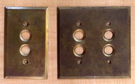 Antique Brass Push Button Switch Plates Single Double Thingery