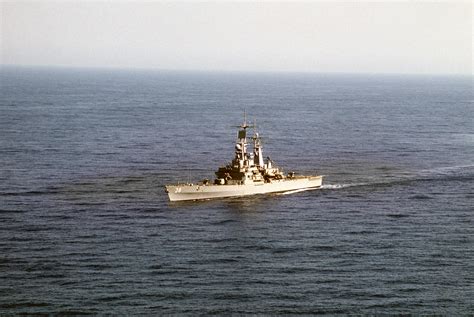 A Port Bow View Of The Nuclear Powered Guided Missile Cruiser Uss