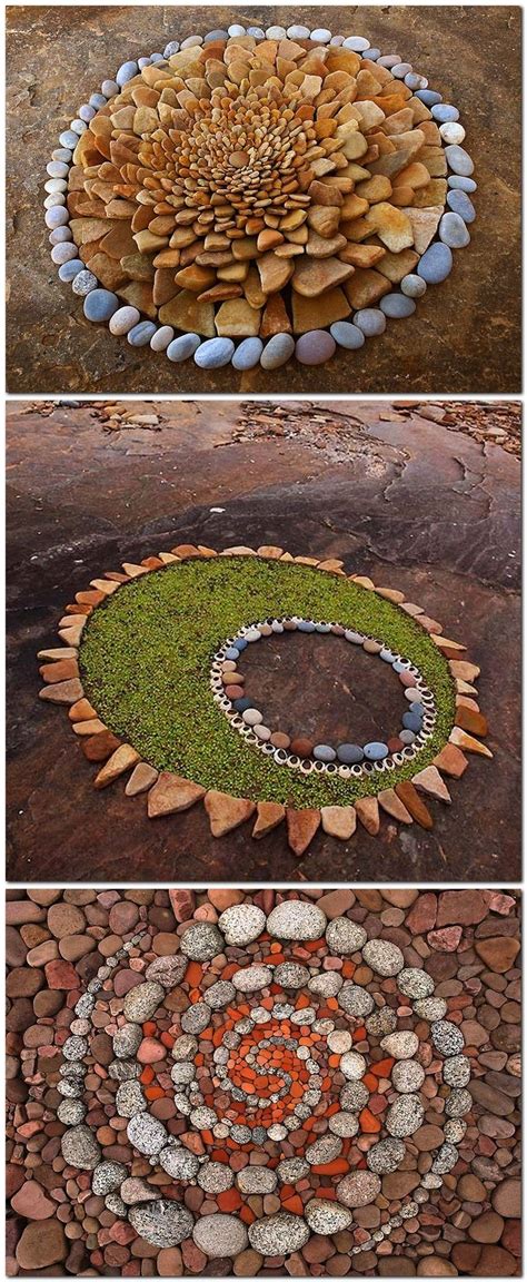 Idea Garden Stunning Circular Land Art Made Of Rocks And Leaves