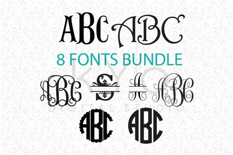 Cricut Fonts Bundle SVG (Not Typing), Monogram Letters SVG, Cricut
