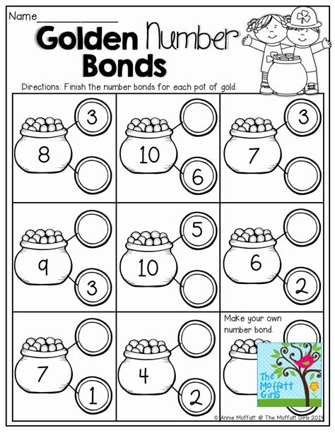 Number Bonds Worksheets Number Bonds Kindergarten Number Bonds