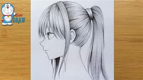 Anime Girl Drawing Tutorial For Beginners By One Pencil How To Draw Anime Girl In Side View