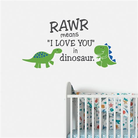 Rawr Means I Love You In Dinosaur 2 Vinyl Wall Decal Brontosaurus T Rex