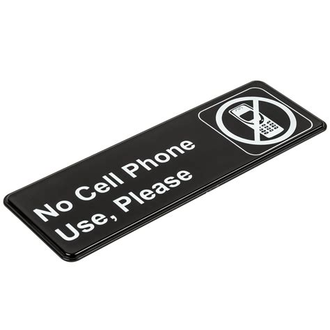 No Cell Phone Use Please Sign Black And White 9 X 3