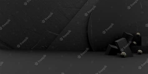 Premium Photo Black Marble Circle Podium On Black Background