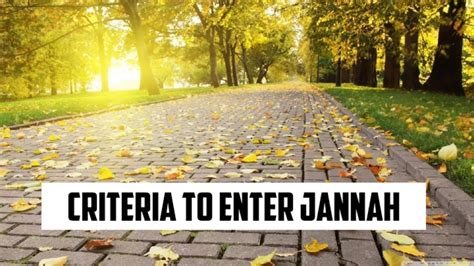 Criteria To Enter Jannah Youtube